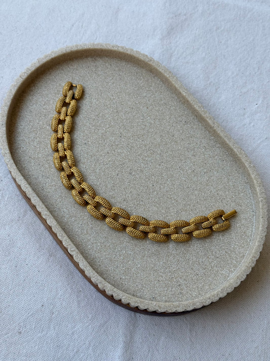 Bracelet vintage - Maille texturée dorée