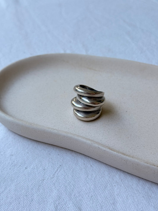 Bague vintage bombée en argent 925