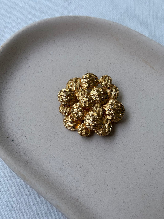 Broche vintage - Motif pastilles dorées