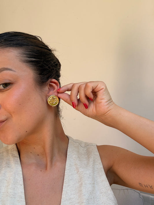 Boucles d’oreilles Christian Dior vintage - Rondes logo Dior