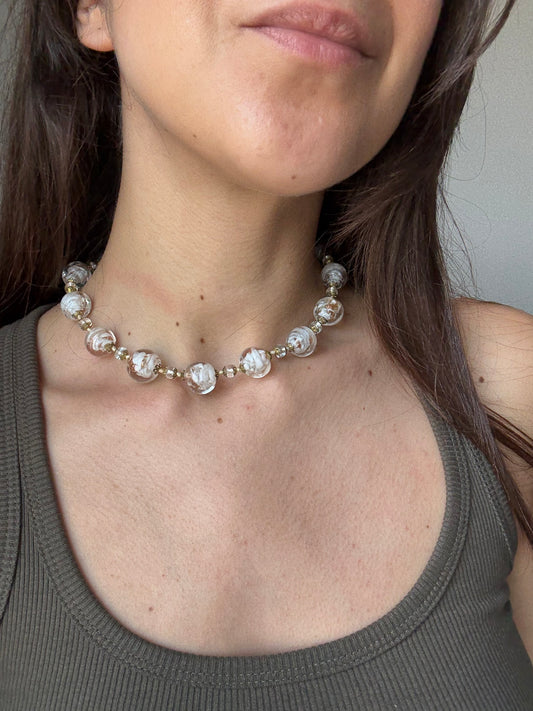 Collier vintage en pâte de verre Murano