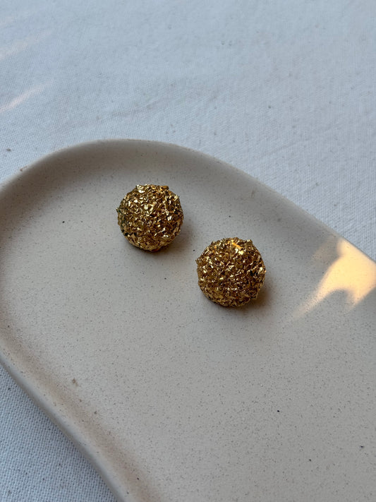 Boucles d’oreilles Carven vintage - Brutalistes dorées