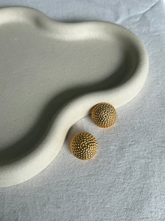 Boucles d’oreilles vintage - Rondes tressées dorées