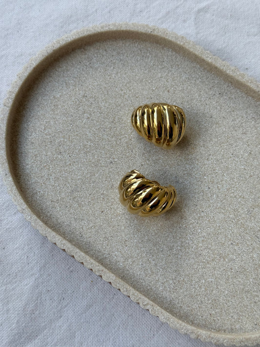 Boucles d’oreilles vintage - Matelassées torsadées dorées
