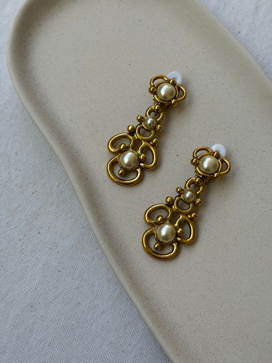 Boucles d’oreilles Sonia Rykiel vintage - Perles fantaisies pendantes
