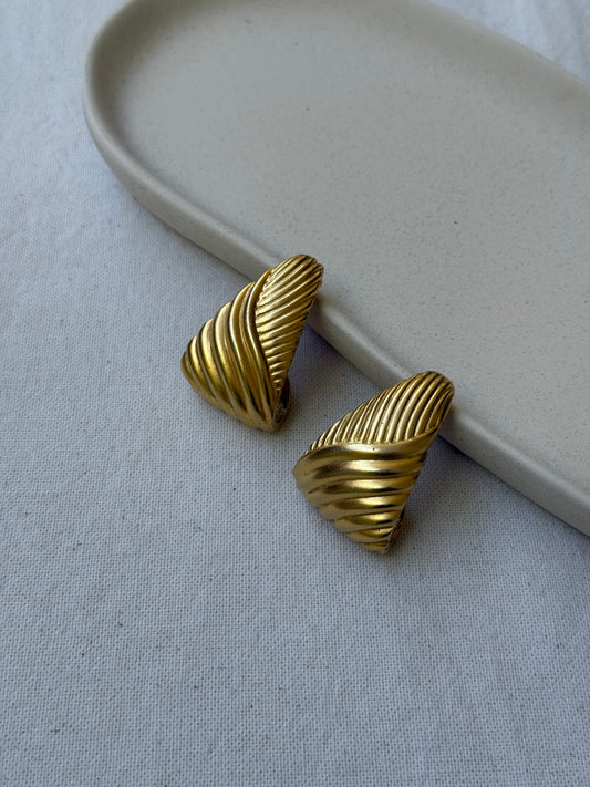 Boucles d’oreilles vintage - Design torsadé doré