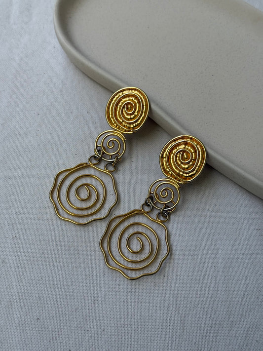 Boucles d’oreilles vintage - Spirales dorées
