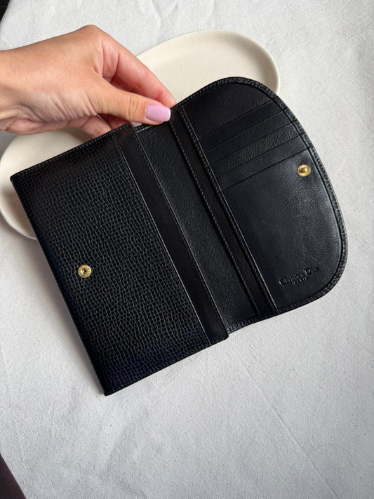 Vintage Christian Dior Wallet - Black Leather