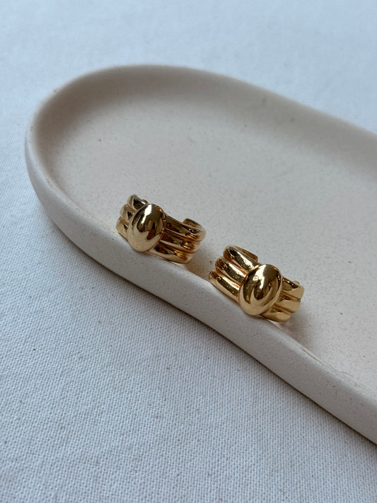 Boucles d’oreilles vintage - Créoles torsadées dorées