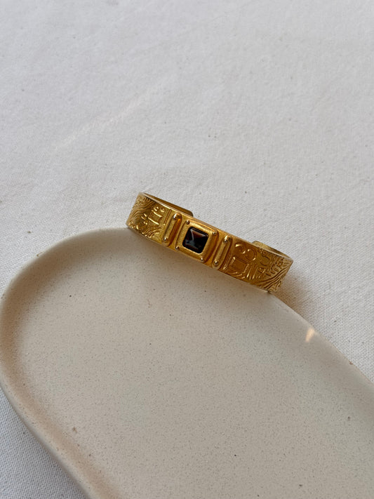 Bracelet vintage - Manchette gravée