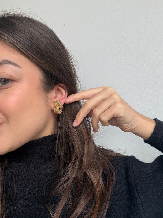 Christian Dior Vintage Earrings - Gold Twisted Knot