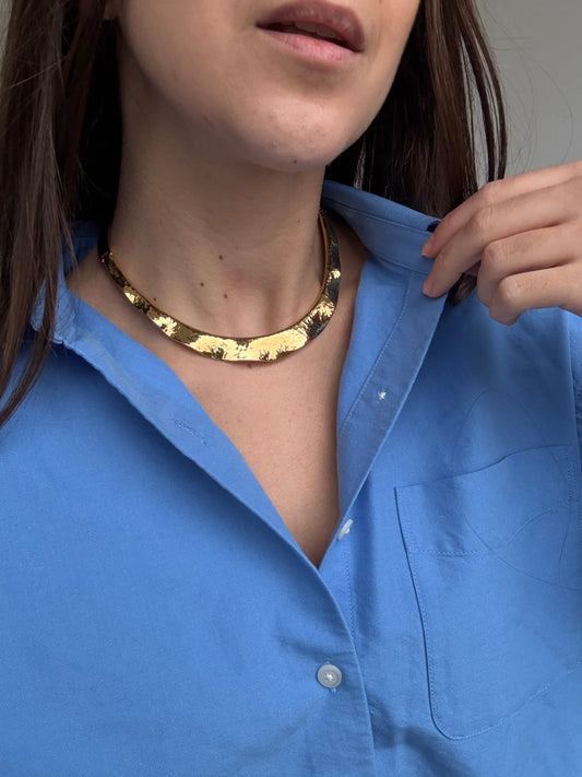 Collier Monet vintage - Torque ondulé et martelé