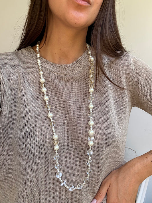 Collier sautoir Chanel - Perles et pâte de verre Collection 2019