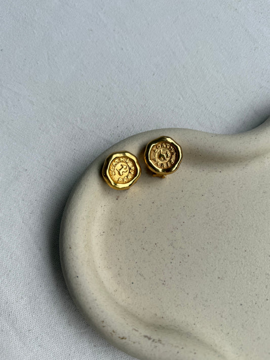 Boucles d’oreilles Agatha vintage - Sceau doré