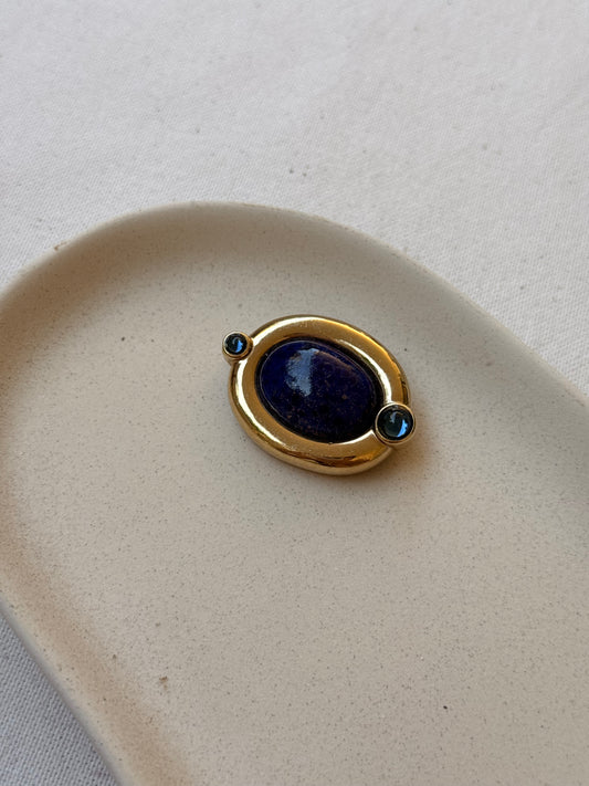 Broche Agatha vintage - Pierre bleue