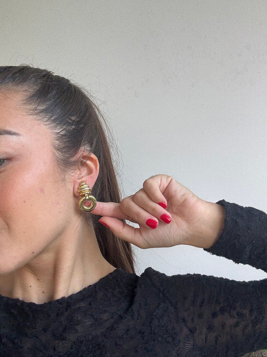 Boucles d’oreilles vintage - Pendantes dorées
