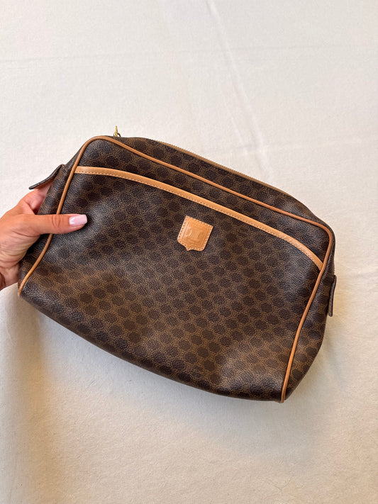 Pochette Céline vintage - Format trousse de toilette toile macadam