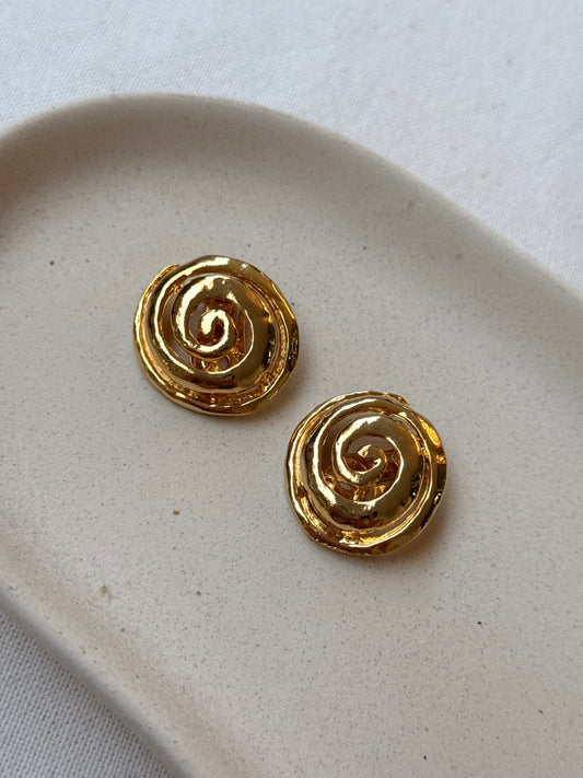 Boucles d’oreilles vintage - Tourbillons dorés