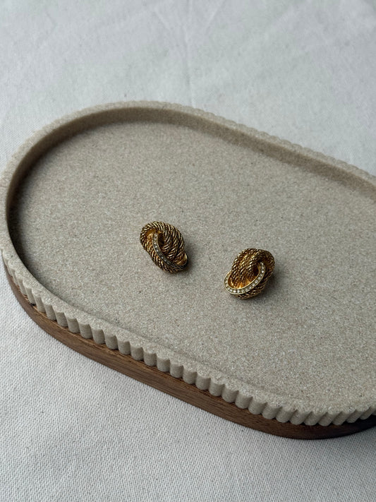 Christian Dior Vintage Earrings - Gold Twisted Knot