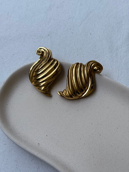 Boucles d’oreilles YSL vintage - Design drapé doré