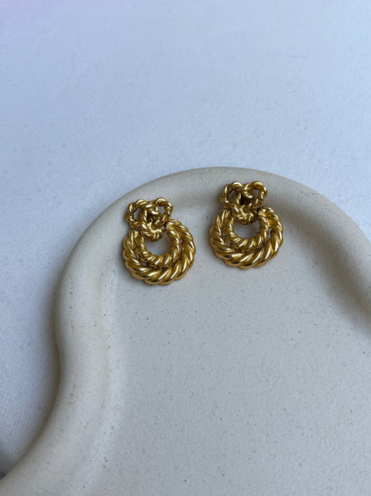 Boucles d’oreilles Sonia Rykiel vintage - Torsadées dorées