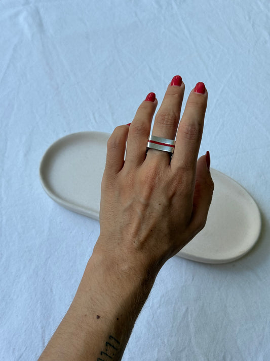 Bague graphique en argent 925