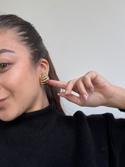 Boucles d’oreilles vintage - Matelassées torsadées dorées