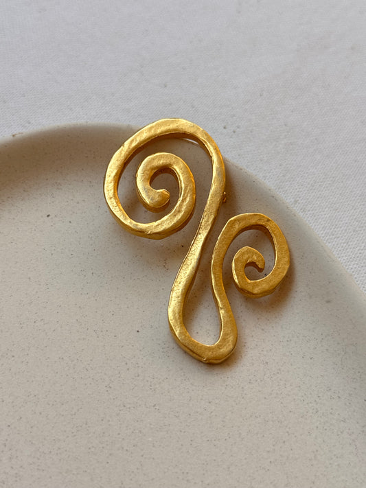 Broche vintage - Arabesque dorée
