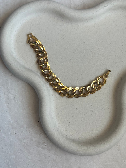 Bracelet Monet vintage - Maille dorée