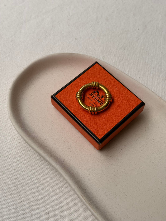 Anneau de foulard Hermès - modèle bouée dorée