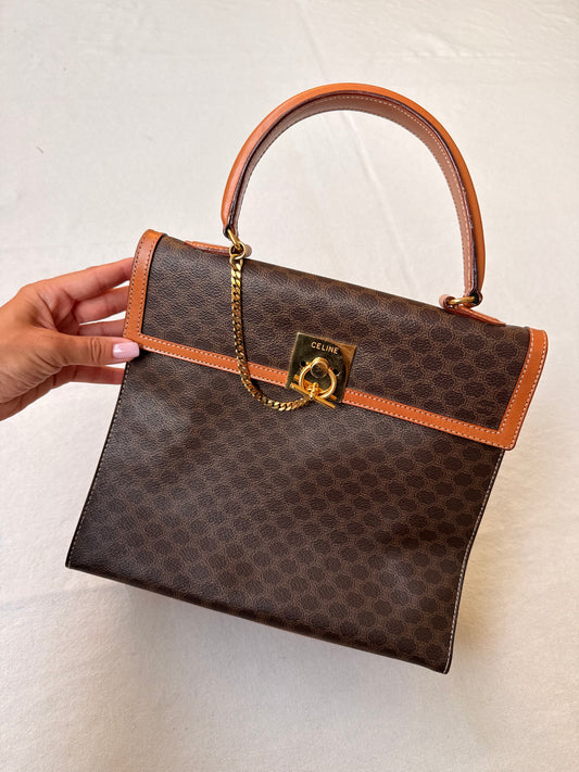Sac Céline vintage - Top Handle toile macadam