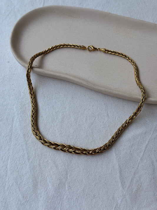 Collier doré vintage - maille palmier