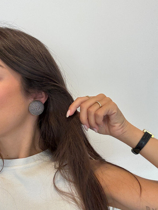 Boucles d’oreilles Poggi vintage - Cordage argenté