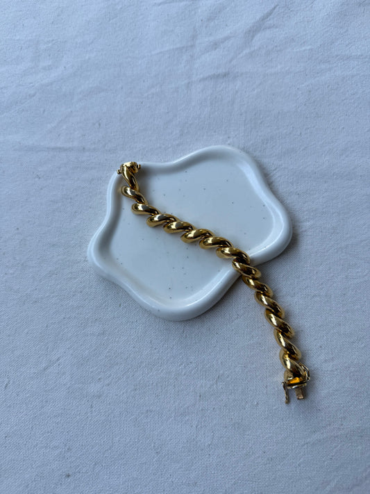 Bracelet vintage - Maille torsadée dorée