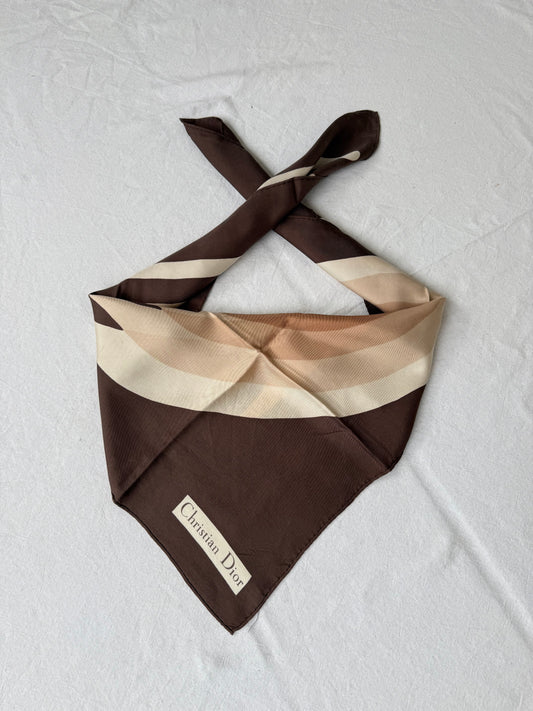 Christian Dior scarf – D graphic pattern brown beige