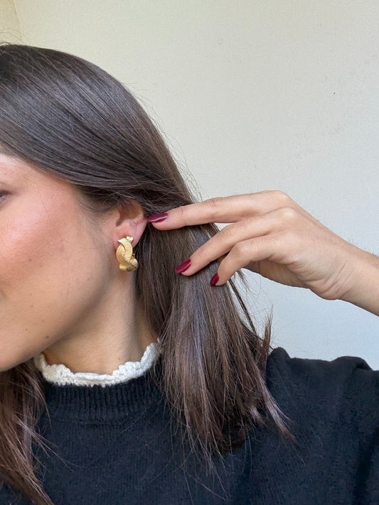 Boucles d’oreilles Guy Laroche vintage - Créoles dorées torsadées