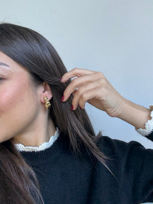 Boucles d’oreilles Nina Ricci vintage - Créoles gouttes dorées