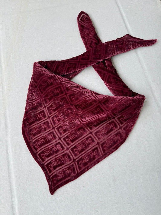 Christian Dior Scarf – Burgundy velvet