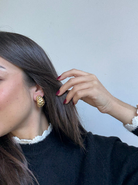 Boucles d’oreilles Kenneth Jay Lane vintage - Créoles effet serpent doré