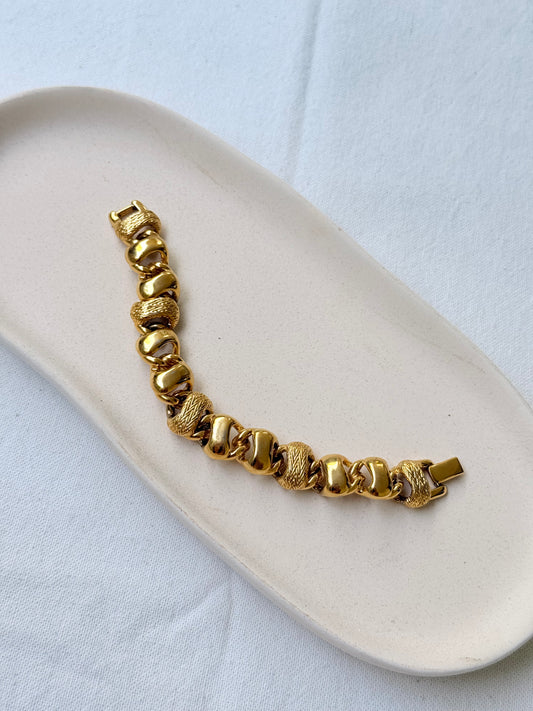 Bracelet Monet vintage - Maille torsadée dorée
