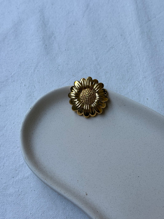 Broche vintage - Fleur dorée