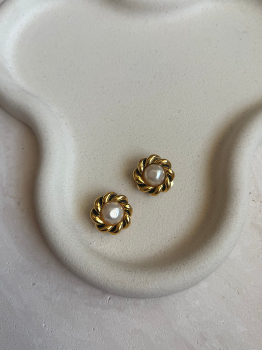 Boucles d’oreilles vintage Chanel - Perles fantaisies tressées