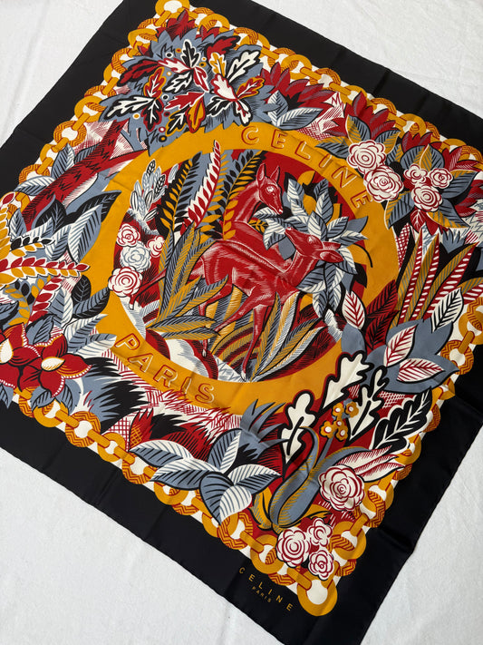 Foulard Céline – Motifs feuillages