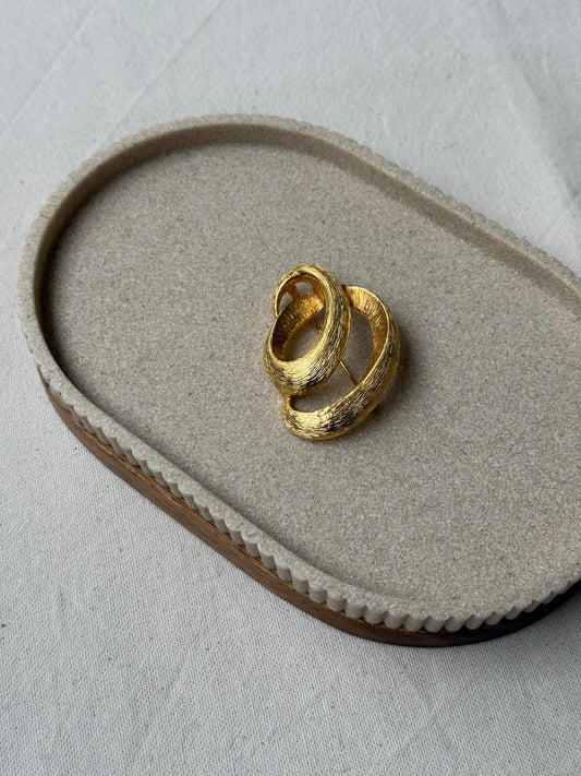Broche vintage - Spirale brossée