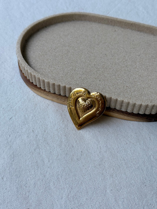Broche Yves Saint Laurent vintage - Cœur doré