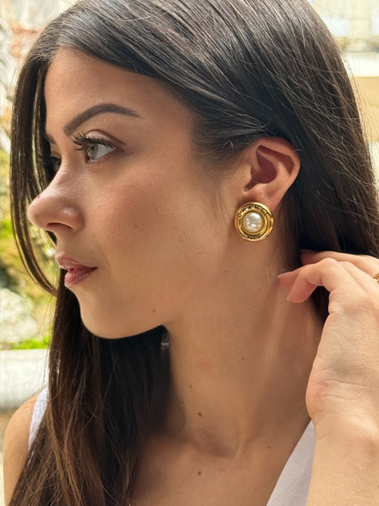 Boucles d’oreilles Chanel vintage - Rondes et perles fantaisies