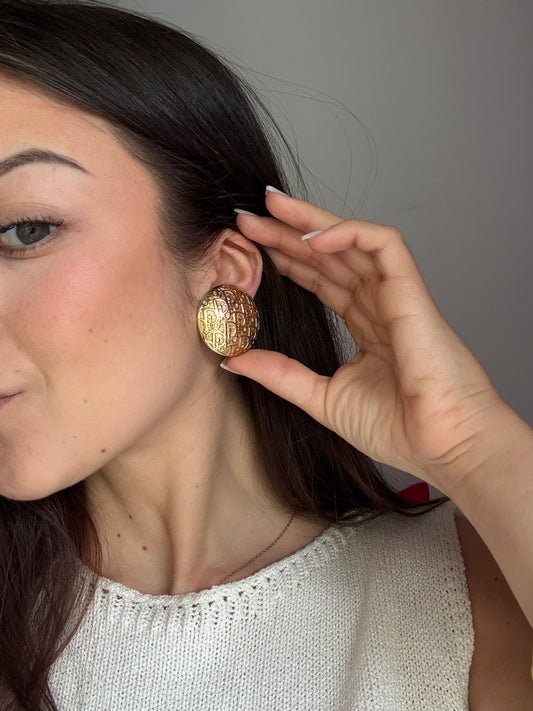 Boucles d’oreilles Christian Dior vintage - Rondes monogrammes CD