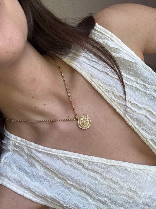 Collier Christian Dior vintage - médaillon Dior strass