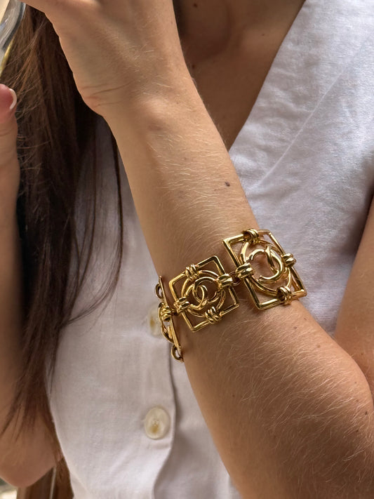 Bracelet Chanel vintage - Maillons carrés CC