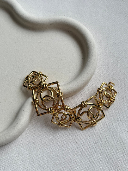 Bracelet Chanel vintage - Maillons carrés CC